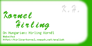kornel hirling business card