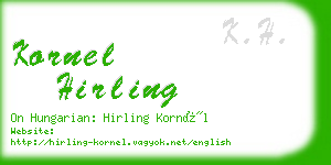 kornel hirling business card